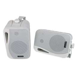 SPLBOX.2 4Ohm 2x100w RMS Waterproof Outdoor Mini Box Speakers (White) Pair